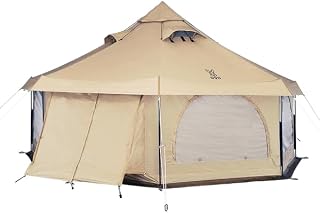 DOD Takenoko Bell Tent – Luxury 4-Season Glamping Tent | 150 sq ft Spacious Interior, Removable Floor, Canvo™ Roof, Mesh Walls, Full 360° Access | Premium Family Camping Shelter