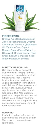 Organic Aloe Lube for Men, Women, and Couples - Banana Cream Flavor