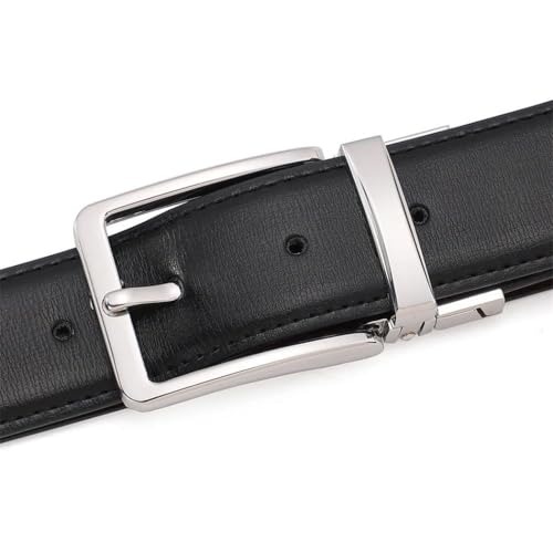 Men's double-sided pin-buckle genuine leather business casual belt3