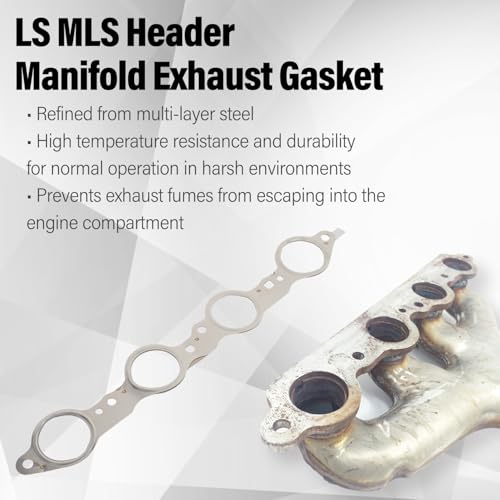 LS MLS Exhaust Manifold Header Gasket Bolts Kit Compatible with Chevy Silverado Camaro Caprice Corvette Tahoe GMC Sierra CTS Escalade LS1 LS2 LS3 LS6 LQ4 LQ9 LM7 4.8L 5.3L 5.7L 6.0L 6.2L OEM# 12617944 - Image 3