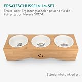 Navaris Futterstation Futternäpfe für Katzen und Hunde - Futternapf Set aus Porzellan - 3X Fressnapf Katzennapf - spülmaschinenfest