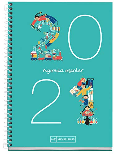 Télécharger Agenda scolaire Rigide Plus en spirale 155 x 213 mm semainier 2020 chiffres Miquelrius Aigue-marine Francais PDF