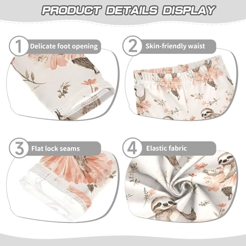 ALAZA Girls' Leggings Children's Yoga Pants Skinny Printed Dance Sloth Dancing Comfortable 4T2