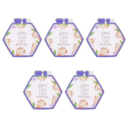 Image of PATIKIL 5 Pieces 4.1 inch x 3.7 inch Hexagonal Embroidery Hoops, Adjustable Cross Stitch Hoops Ring ABS Plastic Embroidery Frame Punch Needle Hoop for Sewing, Needlework, DIY Craft, Violet
