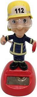 ihreesy Car Dashboard Ornament Decor,Solar Powered Shaking Bobblehead Solar Dancing Fireman Swing Figurines for Car Dashboard Home Desk Decor