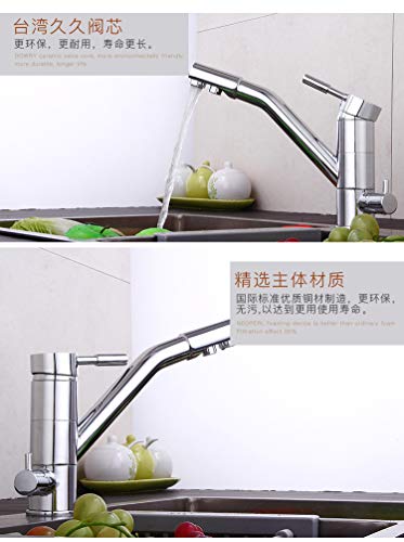 Robinet de cuisine mitigeur évier chrome rotatif à double levier