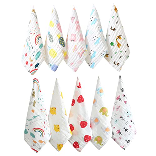 Toddmomy 10 Piezas Toalla de Bebés Toallas Absorbentes y Cara Bebés y Protección Salivación y Regurgitación