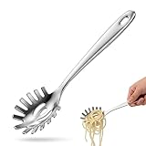 Spaghettilöffel,Nudelzange Edelstahl,Nudelkelle,Nudellöffel,Nudelschöpfer,Spaghettizange Edelstahl,Hängbar Spaghettilöffel,Ideal Als Nudelzange Und Spaghettizange,Spülmaschinengeeignet