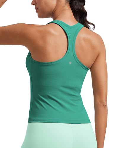 Image of CRZ YOGA Butterluxe Racerback Tank Waist Length | Yoga, Extremely Soft, Tight Fit, Scoop Neck, Sleeveless Tops for Women