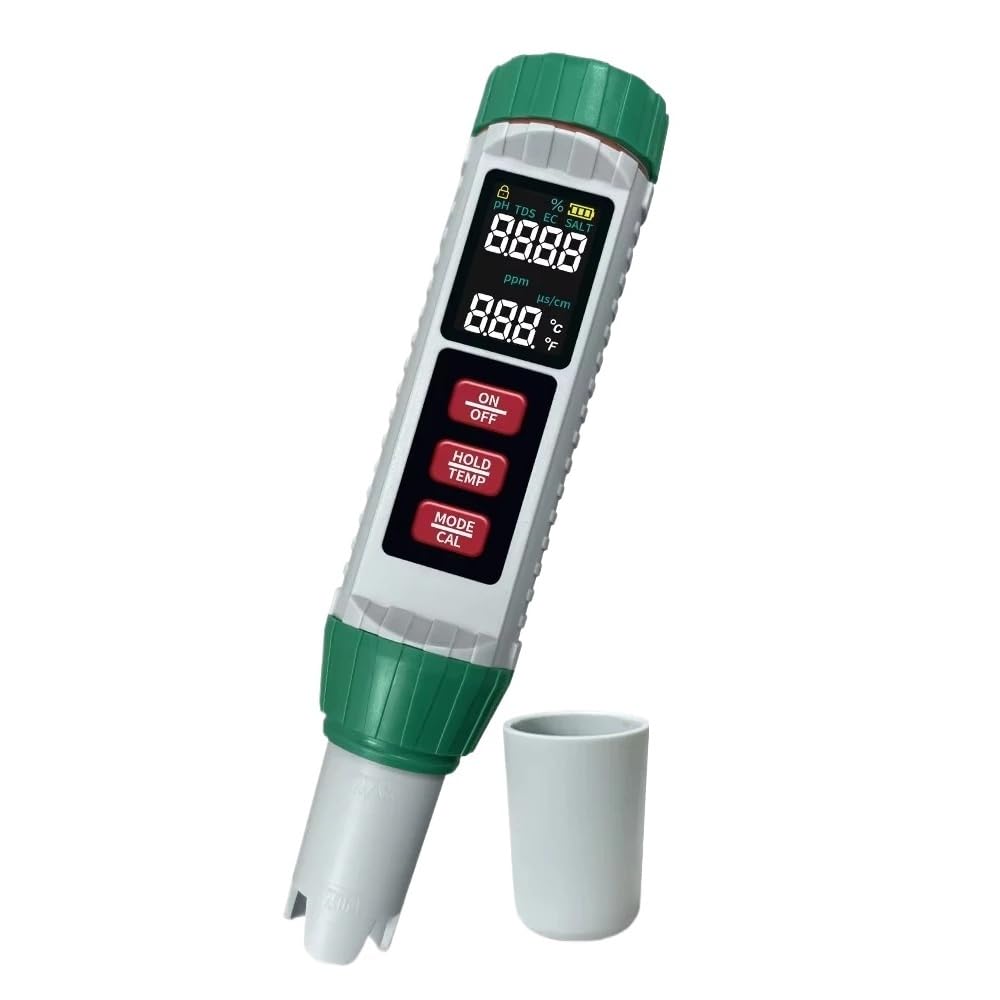Cyfrowy miernik temperatury soli 5 w 1 PH TDS EC tester jakości wody