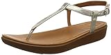 Material exterior: Cuero FitFlop Tia Toe-Thong, Sandalias con Punta Abierta Mujer, Plateado (Silver 011), 42 EU