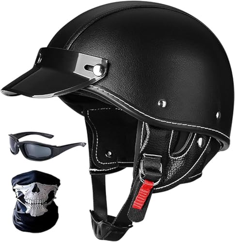 Caschi Da Moto Per Uomo E Donna Omologati ECE, Caschi Per Ciclomotori Con Visiera, Fodera Traspirante E Rimovibile, Per Scooter/Ciclomotori D,L/(59~60cm)