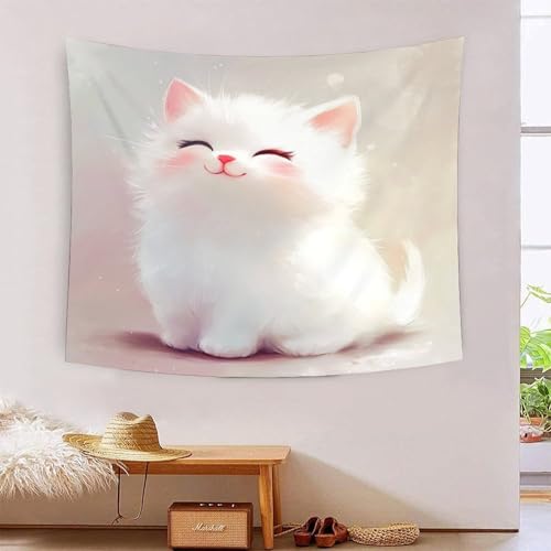 Tapisserie murale chat mignon KAYZTGSDA déco 3D