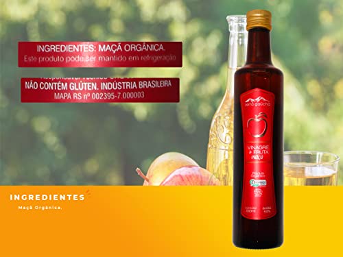 Kit 3 Vinagre de Maçã Orgânico Natural 4% Serra Gaúcha 500ml
