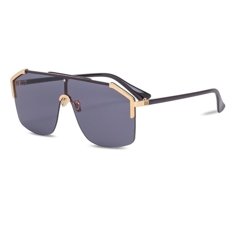 Occhiali da sole quadrati oversize da donna Occhiali da sole sfumati con parte superiore piatta da uomo con paralume a specchio Uv400
