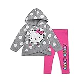 Hello Kitty Girls 2 Piece Hoodie and Legging Set for Infant, Toddler, Little and Big Girl - Grey/Pink