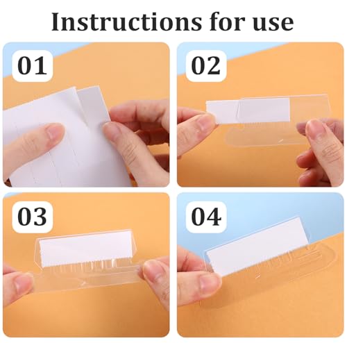 Abas de pasta de arquivo, 60 + 60 conjuntos de abas transparentes para pastas suspensas com inserçõe