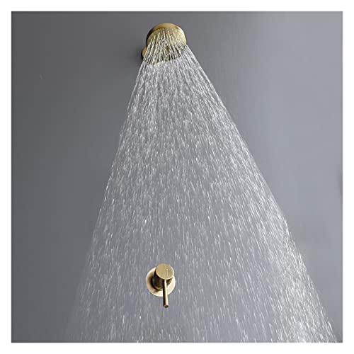 Douche de tête cascade or brossé en laiton mural luxe - 2