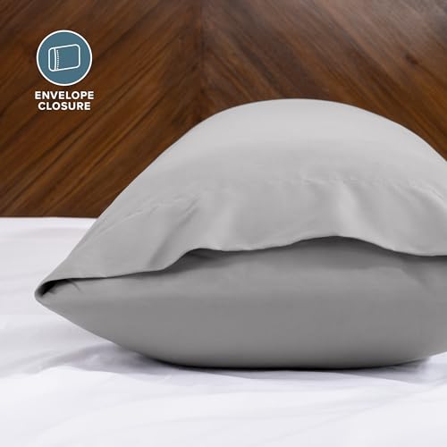 Image of Bare Home Microfiber Body Pillow Cover - Ultra Soft & Cooling - Double Brushed - Envelope Closure - Easy Care (21''x54'' Body Pillow Cover, Light Grey)