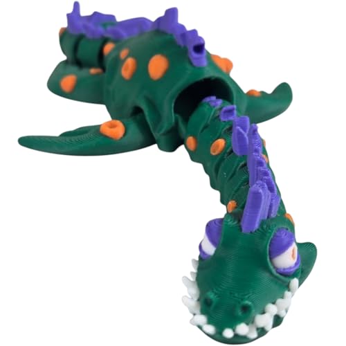 Articulated Creepy Loch Ness Monster Figurine – Mythical Desk Fidget for Teens & Adults – Stress Relief & Collectible - Poseable Scottish Cryptid Desk – 3D Printed in Canada