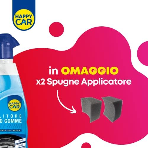  Happy Car - Gomme da auto neri, finitura mat, resistente alla pioggia, rinvigorisce gli pneumatici, 750ml
| Happy Car -