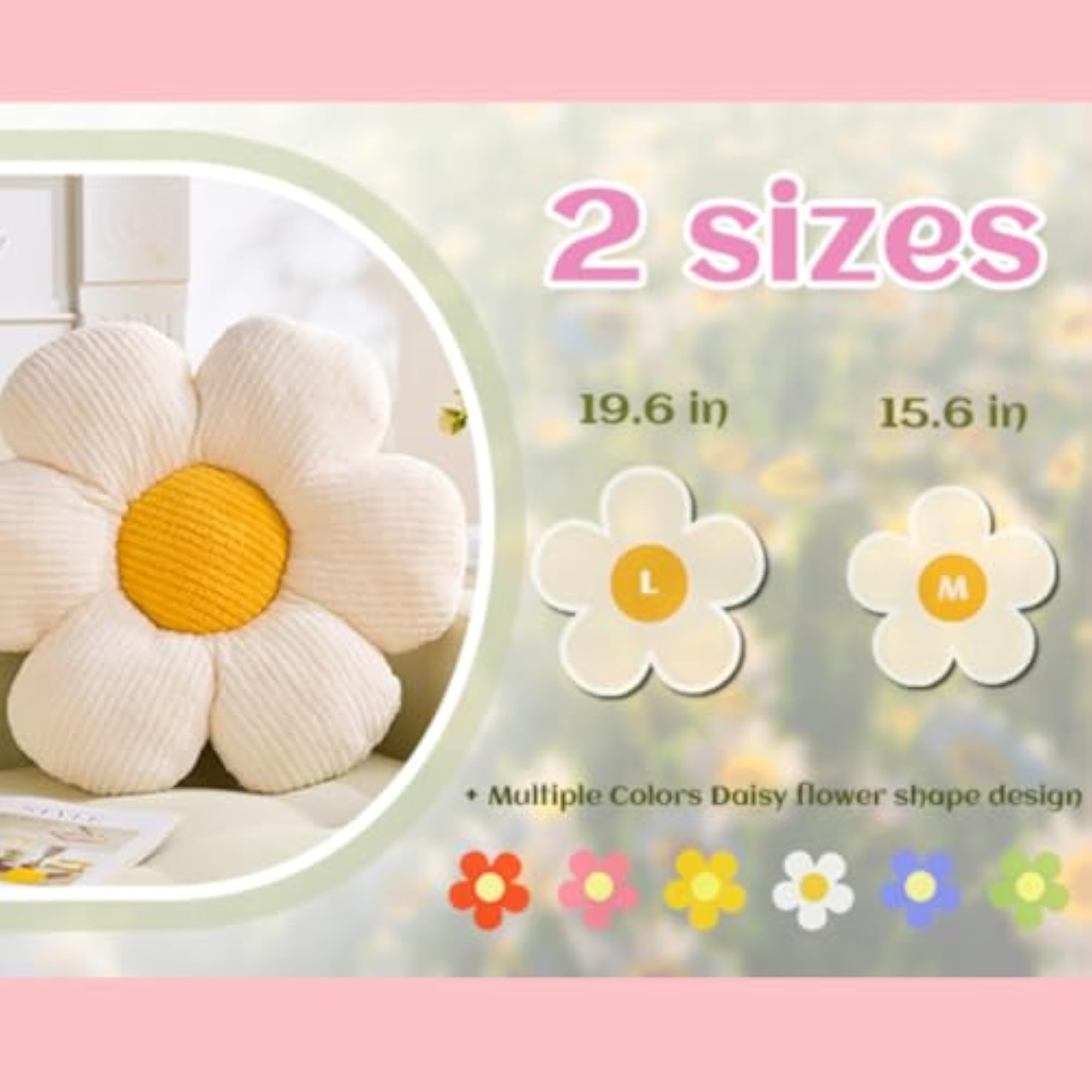 Flower-Shaped Throw Pillow Cushion Daisy Flower Design
