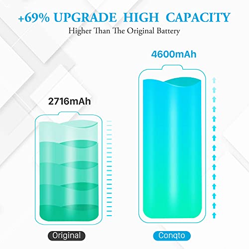 [4600Mah] Battery For Iphone X, (2022 New Version)Conqto New Upgrade 0 Cycle Ultra High Capacity Battery Replacement For Iphone X Model A1865, A1901, A1902 With Full Set Professional Repair Tool Kits #TOP2
