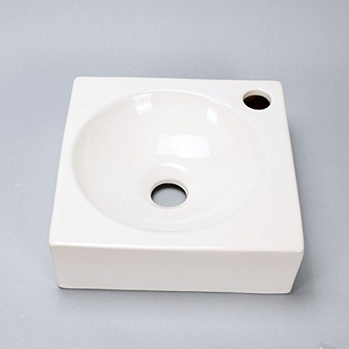 Calle del Baño lv-cl Like lave-main cuadrado suspendida cerámica 28 x 28 cm blanco