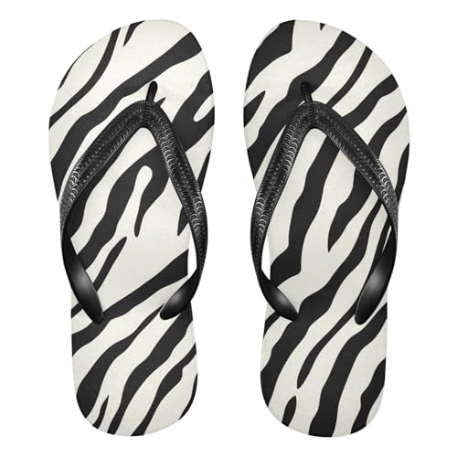 Black White Zebra Stripes Flip Flop Beach Summer Casual Sandal for Women & Men Shower Shoes 20861808