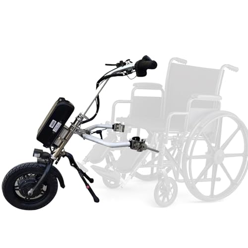 500W 電動車椅子変換キット、17ah 48V バッテリー範囲 65km、3 段階速度調整可能、12 インチホイール、LCD ディスプレイ、車椅子牽引装置、