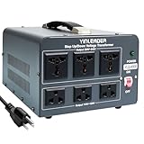 Yinleader 110V to 220V Voltage Converter Transformer 4000W Step Up/Down 110/120-220/240V with US and Universal Outlet,Resettable Circuit Breaker