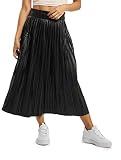 Acabado con pliegues Only Women\'s Pleated Midi Skirt Leather Look Black in Size Large