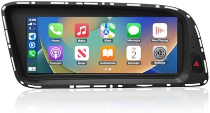 Road Top 8.9 Inch Wireless CarPlay Screen for Audi Q5 2009-2017 Year, Car Stereo Touchscreen Radio Replacement, Wireless Android Auto, Mirror Link, Navigation (Right-hand drive)