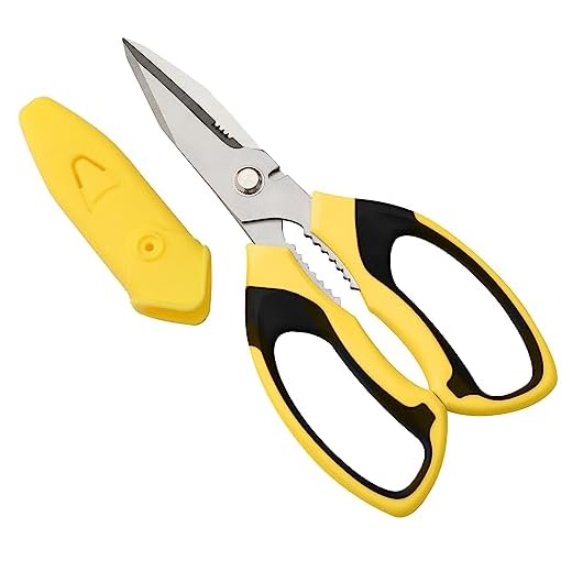 BoFuYuan Utility Scissors Heavy Duty: 8-Inch sharp Scissors All Purpose heavy duty, Serrated Blades Cut Carpet, Cardboard, Wire, Leather, Fabric, Multipurpose Shears for Kitchen, Garden, Office, Craft