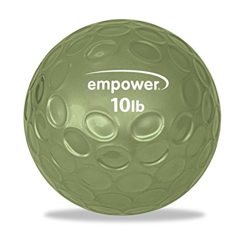 Empower Medicine Ball for Women, Exercise Weight Ball for Strength Training, Cardio, Soft Fingertip-Grip Surface, 10lb