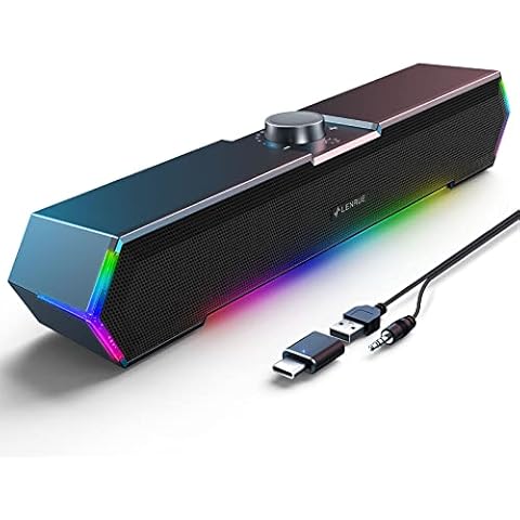 LENRUE G11 Computer Speakers with Surge Clear Sound Cover