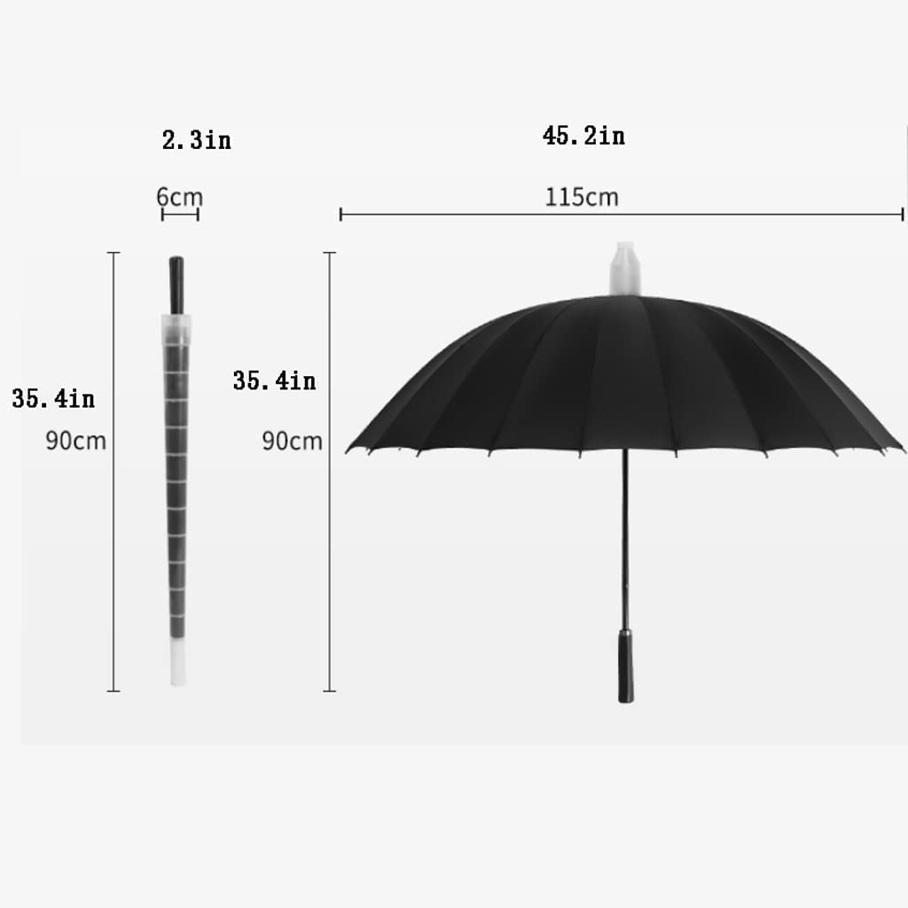 Paraguas Resistente al Viento, Resistente, automático, Abierto, para Viajes, Lluvia, con Funda Impermeable, Paraguas con Palo ventilado, Wate (B 90cm)
