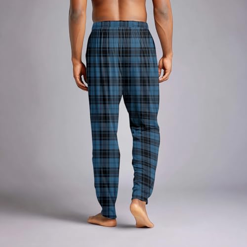 Mens Pajama Pants Plaid Soft Drawstring Elastic Waist Sleep Pants with Pockets Lightweight Loungewear Jogger Bottoms4