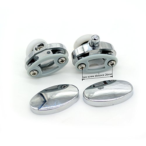 Image of Set of 4 New Oval Singel Wheel Shower Door Rollers 23mm