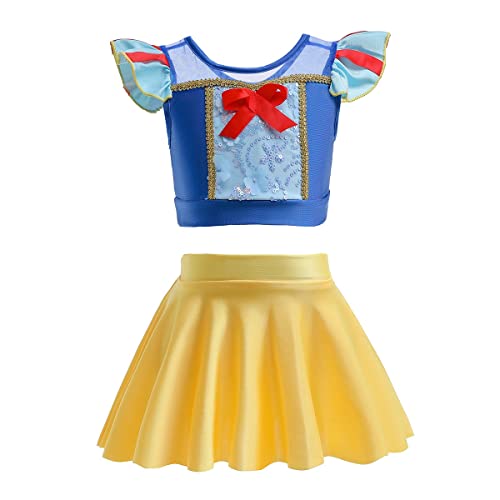 Image of MYRISAM Girls Princess Two Piece Tankini Swimsuits Cosplay Party Bathing Suits Ruffles Beach Surf Swimming Swimwear Bikini Set 2-3T