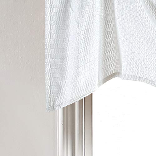 Martha Stewart Chenille Stitch Trumpet Valance White #TOP2