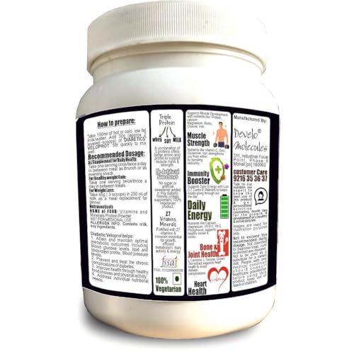 Image of Develo Diabetic Protein Powder Sugar Free Nutrition for diabetes Care (Pack of 3) Strawberry Flavour