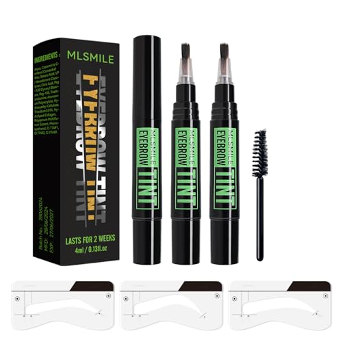 MLSMILE 2PCS Temporary Eyebrow Tint Set, Black Tattoo...