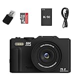 Optinexo 5K Digital Compact Camera, Adatto per il trasporto con sé ﻿ (Nero)