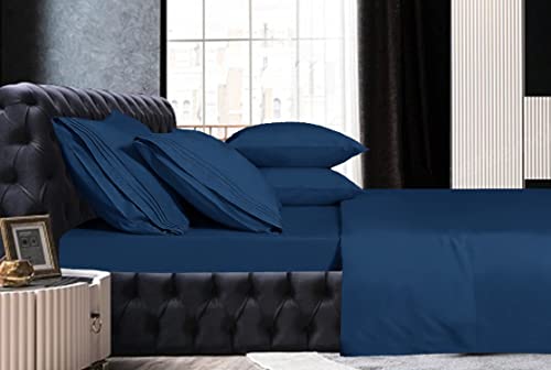 Image of Mocassi Twin XL Sheet Set - Luxury Hotel 1800 Premier Bedding Sheets & Pillowcases - Ultra Soft Breathable & Cooling Bed Sheets - Deep Pocket - Wrinkle Resistant - 4 Piece Set - Twin XL, Navy