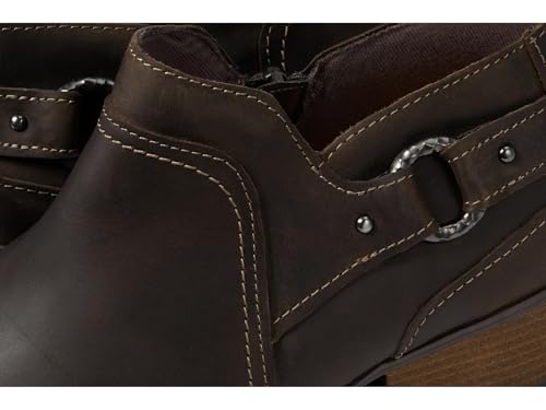 Clarks Women's Charlten Grace Ankle Boot, Taupe Oily Leather, 8 Wide US