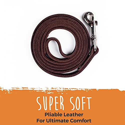 Mighty Paw Leather Dog Leash | 5 Ft Leash Super Soft Distressed Real Genuine Leather- Premium Quality, Modern Stylish Lead. Perfect For Small, Medium And Large Pets #TOP4