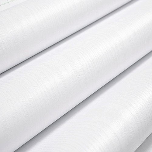 Redodeco Thick White Wood Grain Adhesive Paper Furniture Stickers Pvc Wallpaper Cabinets Wardrobe,16Inch By 79Inch #TOP6