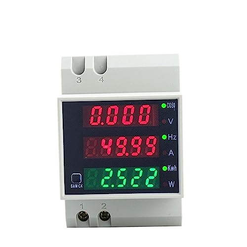 Wattmètre indicateur numérique de tension et courant alternatif pour rail DIN standard