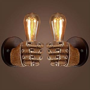 HORKEY Led-wandlamp voor binnen, vintage wandlamp voor slaapkamer, woonkamer, trappenhuis, hal, sokkel E27 (zonder…